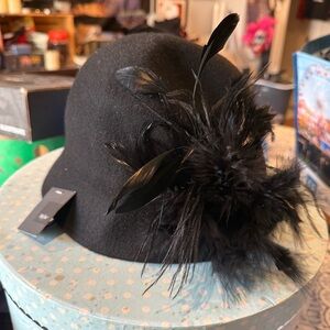 Chic Black Feathered Women's Hat